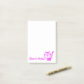 明るい赤紫色CatのPost-Itノート ポストイット (デスク上)