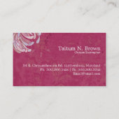 明るい赤紫色nホワイトサッシヨガスタジオ 名刺 (裏面)