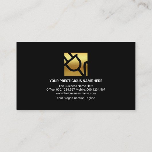 明るい赤色の稲妻の電気修理 名刺 (裏面)