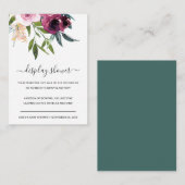 明るい赤面バーガンディフローラバンチ赤ちゃんシャワー エンクロージャーカード (正面/裏面)