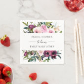 明るい赤面ブルグンフローラ束ブライダルシャワー スタンダードカクテルナプキン (インサイチュ)