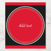 明るい赤（白）文字 ワインラベル (シングルラベル)