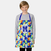 明るい踊りの吹き子供へ出し エプロン (着用した状態)