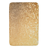 明るい輝きの黄色の贅沢で粋な金ゴールドのグリッター バスマット (正面縦)