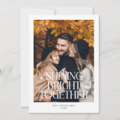 明るい輝く一緒に写真白 シーズンカード (正面)
