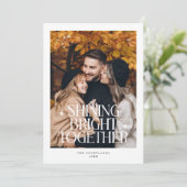 明るい輝く一緒に写真白 シーズンカード (スタンド正面)