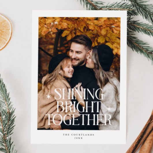 明るい輝く一緒に写真白 シーズンカード