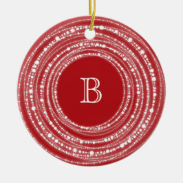 明るい輝メリーきモノグラムクリスマスフォト セラミックオーナメント