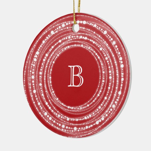 明るい輝メリーきモノグラムクリスマスフォト セラミックオーナメント (左)