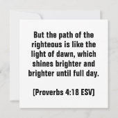 明るい道（箴言4:18 ESV） カード (裏面)