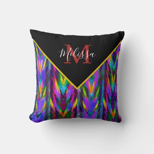 明るい部族のシボパーソナライズされたン クッション (正面)