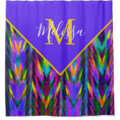 明るい部族のシボパーソナライズされたン シャワーカーテン (正面)