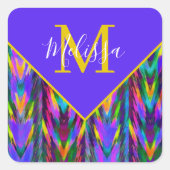 明るい部族のシボパーソナライズされたン スクエアシール (正面)