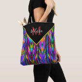 明るい部族のシボパーソナライズされたン トートバッグ (クローズアップ)