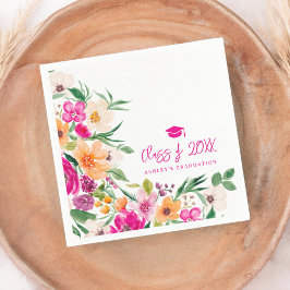 明るい野はっきりした花の卒業 スタンダードカクテルナプキン