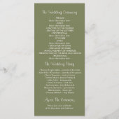 明るい野エレガント花の結婚式 プログラム (裏面)