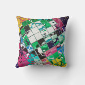 明るい野生の数々のな色の抽象芸術 クッション (裏面)