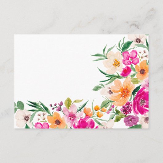 明るい野生の花のアドバイスは卒業を願う エンクロージャーカード (裏面)