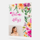 明るい野生の花の写真卒業へようこそ アクリルサイン (傾斜)