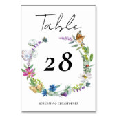 明るい野結婚花 テーブルナンバー (裏面)