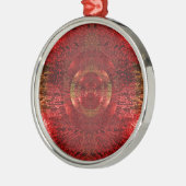 明るい金ゴールドおよびオレンジ3Dパターンは愛を設計します メタルオーナメント (左)