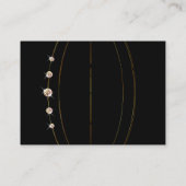 明るい金ゴールドエフェクト黒ときらめくダイヤモンド 名刺 (裏面)