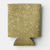 明るい金ゴールドグリッターの輝き 缶クーラー (正面)