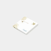 明るい金ゴールドグリッターサファイアが願い事を祝う ポストイット (アングル)