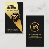 明るい金ゴールドスポットライト金ゴールドタクシー車 名刺 (正面/裏面)