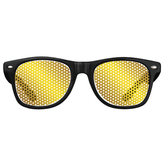 明るい金ゴールドパーティーシェード レトロサングラス (正面)