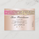 明るい金ゴールドピンクパープルグリッタージュエリー絶妙 名刺 (裏面)