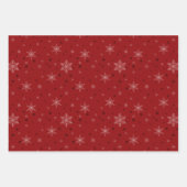 明るい金ゴールドベルと赤い雪の結晶クリスマス ラッピングペーパーシート (正面2)