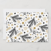 明るい金ゴールドホワイトブラックパインクリスマス2の写真 招待状 (裏面)