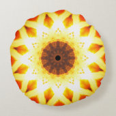 明るい金ゴールド|のフラクタルの星 ラウンドクッション (裏面)