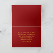 明るい金属製の金ゴールドベルとレッドボウクリスマス シーズンカード (内部)