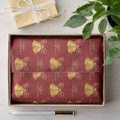 明るい金属製の金ゴールドベルメリークリスマス 薄葉紙 (ギフト)