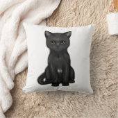 明るい金目を持つ甘く黒い子猫猫 クッション (ブランケット)
