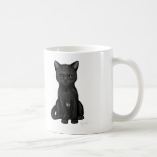 明るい金目を持つ甘く黒い子猫猫 コーヒーマグカップ