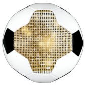明るい金色きらめくのシークイングリッターディスコボール サッカーボール (回転)