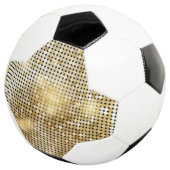 明るい金色きらめくのシークイングリッターディスコボール サッカーボール (3/4)