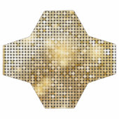 明るい金色きらめくのシークイングリッターディスコボール サッカーボール (フラット)