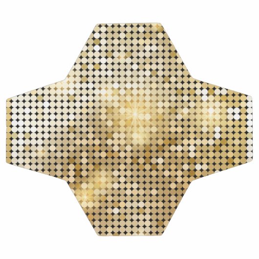 明るい金色きらめくのシークイングリッターディスコボール サッカーボール (フラット)