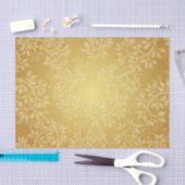 明るい金葉およびつる植物パターン 薄葉紙 (クラフト)