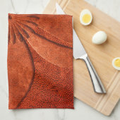 明るい銅の一見の織り目加工の花 キッチンタオル (四つ折り)