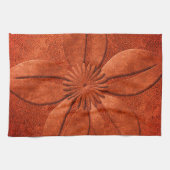 明るい銅の一見の織り目加工の花 キッチンタオル (横)
