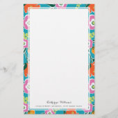 明るい開花のパーソナライズな文房具 便箋 (正面)