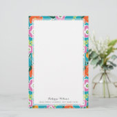 明るい開花のパーソナライズな文房具 便箋 (スタンド正面)