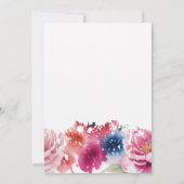 明るい開花の花の日付を保存 招待状 (裏面)