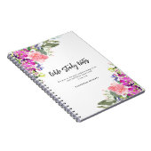 明るい開花水色フローラバイブル勉強 ノートブック (右側)