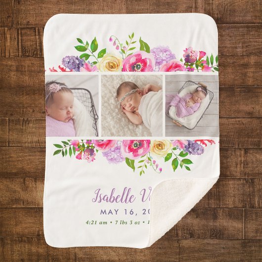 明るい開花3フォトベビー名 シェルパブランケット